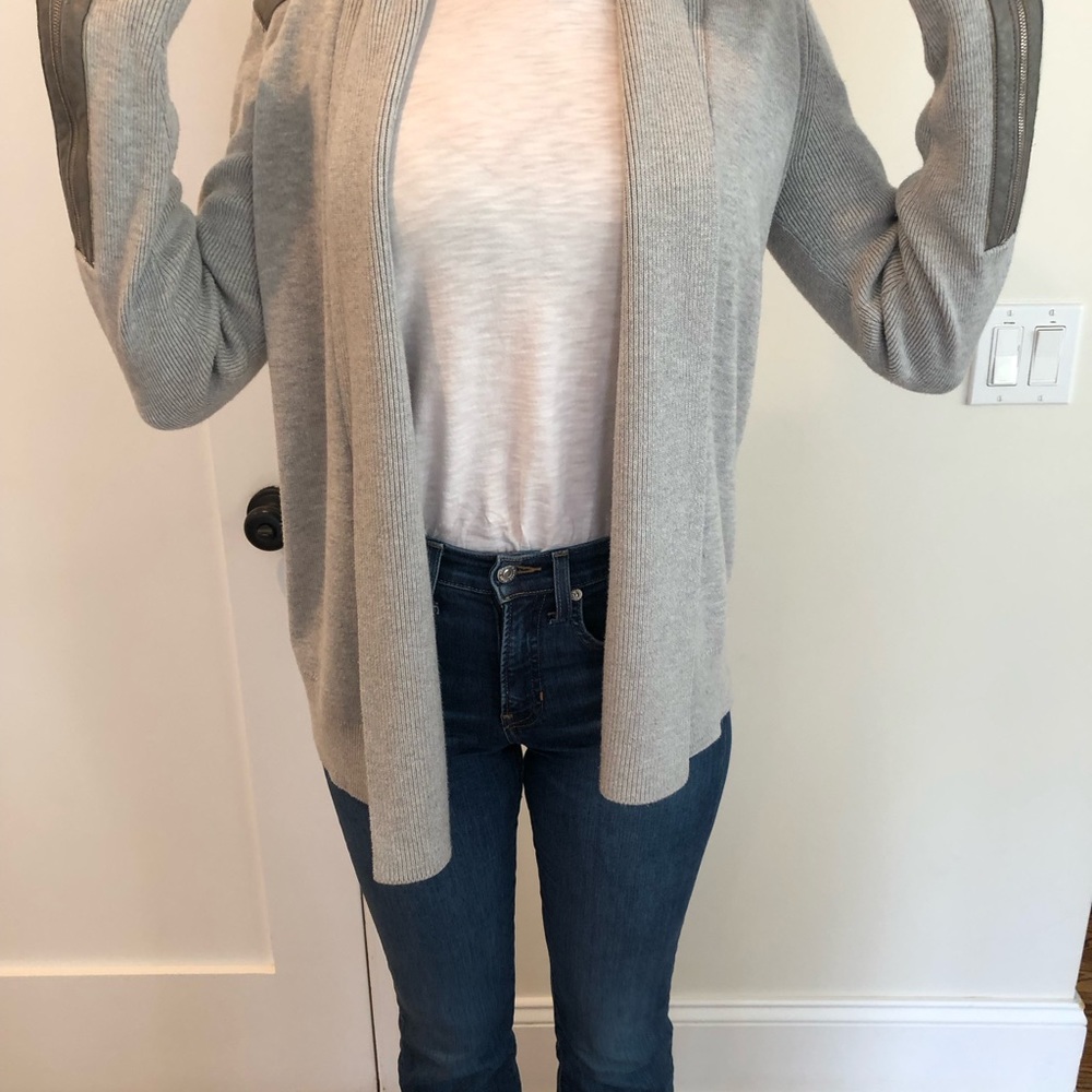 Banana Republic Cotton Sweater with Vegan Leather Detail